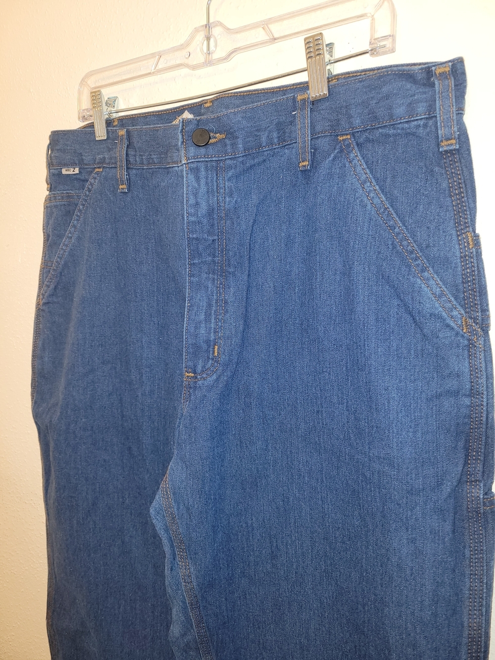 Carhartt FR Carpenter Work Pants 36x34 Blue Denim HRC 2 Flame Resistant Utility - Picture 3 of 10